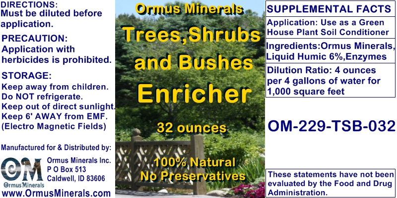 Ormus Minerals - Trees, Shrubs, and Bushes Enricher (concentrate)